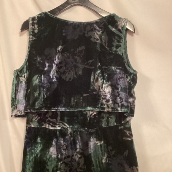 Eva Franco Anthropologie forest green velvet Floral maxi dress Special  Occasion